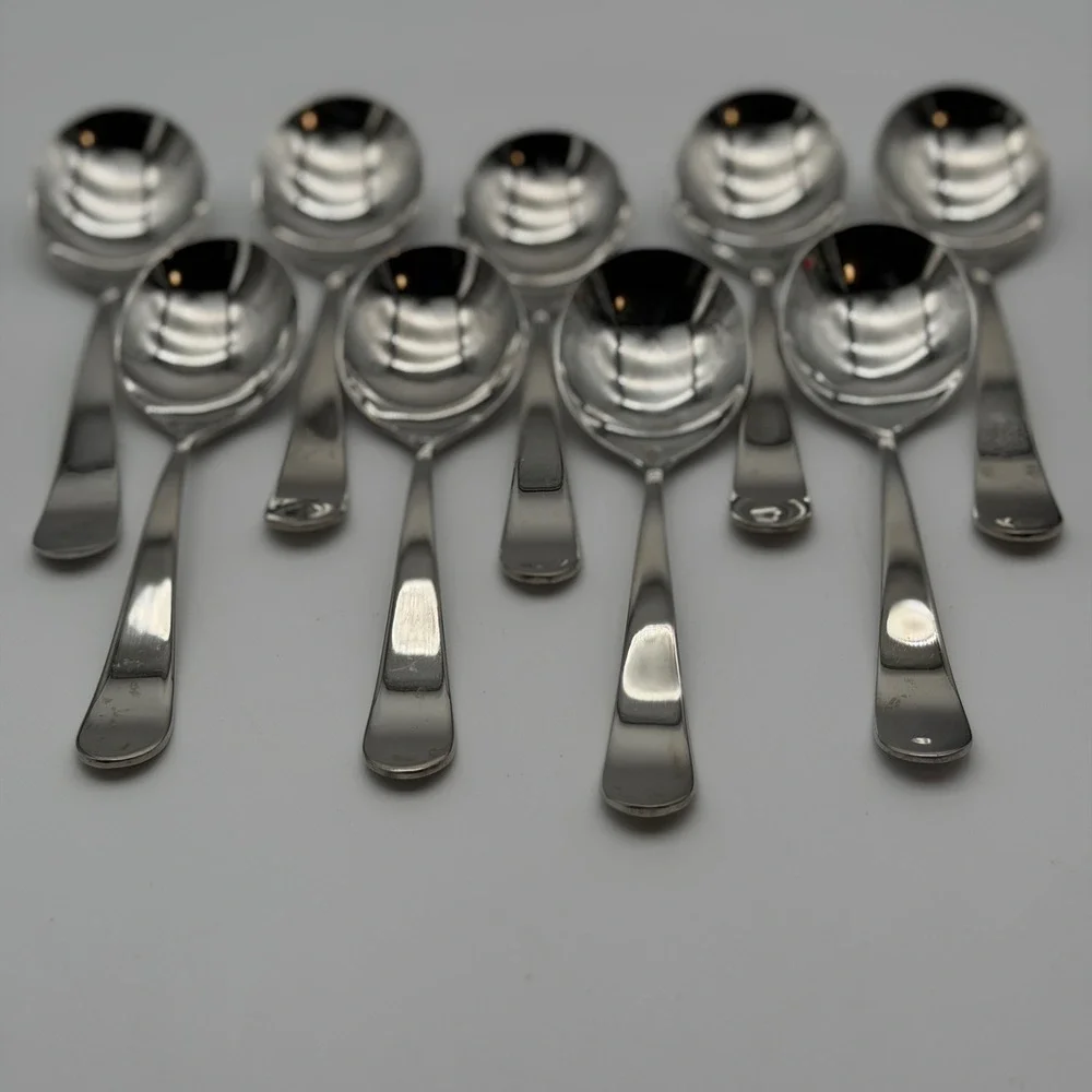 Gourmet Settings Windermere 18/10 Stainless Round Soup Spoons Set of 9 Mirror